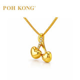 POH KONG 750/18K Yellow Gold Cherry with Diamond Pendant