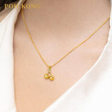 POH KONG 750/18K Yellow Gold Cherry with Diamond Pendant