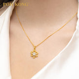 POH KONG 750/18K Yellow Gold Floral Diamond Pendant