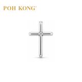 POH KONG 750/18K White Gold With Diamond Cross Pendant