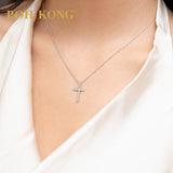 POH KONG 750/18K White Gold With Diamond Cross Pendant