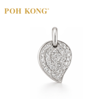 POH KONG 750/18K White Gold With Diamond Leaf Shape Pendant