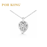 POH KONG 750/18K White Gold With Diamond Leaf Shape Pendant