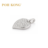 POH KONG 750/18K White Gold With Diamond Leaf Shape Pendant