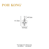 POH KONG 375/9K White Gold With Diamond Folded Curve Heart Pendant