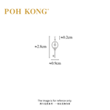 POH KONG 375/9K White Gold With Diamond Beaded Oval Key Pendant