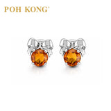 POH KONG 750/18K White Gold Ribbon Citrine Earrings