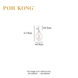 POH KONG 375/9K White Gold Freshwater Pearl With Leaf Motif Pendant