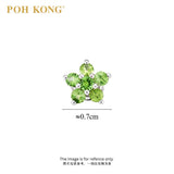 POH KONG 750/18K White Gold Green Sapphire Flower Earrings