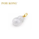 POH KONG 750/18K Yellow Gold Jade Bottle Gourd Pendant