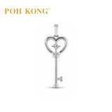 POH KONG 750/18K White Gold With Diamond Heart Shape Key Pendant