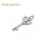 POH KONG 750/18K White Gold With Diamond Heart Shape Key Pendant