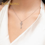 POH KONG 750/18K White Gold With Diamond Heart Shape Key Pendant