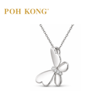POH KONG 750/18K White Gold With Diamond Butterfly Charm Pendant