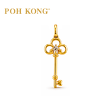 POH KONG 750/18K Yellow Gold With Diamond Trefoil Key Pendant