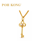 POH KONG 750/18K Yellow Gold With Diamond Trefoil Key Pendant