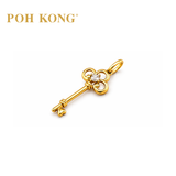 POH KONG 750/18K Yellow Gold With Diamond Trefoil Key Pendant
