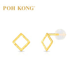 POH KONG 916/22K Yellow Gold Square Shape Earstuds