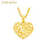POH KONG 916/22K Gold Anggun Love and Flower Pendant (L)
