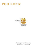 POH KONG 916/22K Yellow Gold Apple Abacus Stud Earrings
