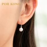 POH KONG 750/18K White Gold with Classic Pearl Hook Earring