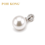 POH KONG 750/18K White Divine Pearl with Diamond Pendant