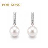 POH KONG 750/18K White Gold Luminous Elegance Pearl with Diamond Stud Earring