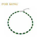 POH KONG 750/18K WHITE GOLD JADE A WITH PEARL DIAMOND NECKLACE