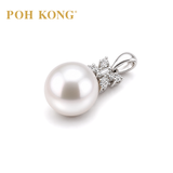 POH KONG 750/18K White Gold Pearl Grace with Diamond Pendant