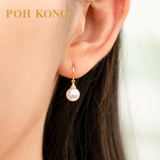 POH KONG 750/18K Yellow Gold with Classic Pearl Hook Earring