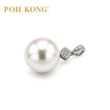 POH KONG 750/18K White Gold Pearl Grace with Diamond Pendant
