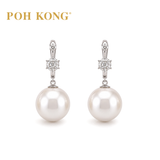 POH KONG 750/18K White Gold Aurora Pearl with Diamond Clip Earring