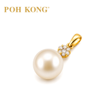 POH KONG 750/18K Yellow Gold Eternal Pearl with Diamond Pendant