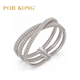 POH KONG 750/18K WHITE GOLD CLASSIC DIAMOND BANGLE