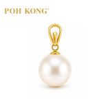 POH KONG 750/18K Yellow Gold Teardrop Shape Freshwater Pearl Pendant