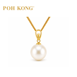 POH KONG 750/18K Yellow Gold Teardrop Shape Freshwater Pearl Pendant