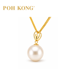 POH KONG 750/18K Yellow Gold Teardrop Shape Freshwater Pearl Pendant