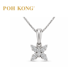 POH KONG 750/18K White Gold With Stellar Butterfly Diamond Pendant