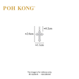 POH KONG 750/18K White Gold With Diamond Trefoil Cross Pendant