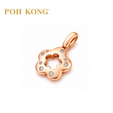 POH KONG 750/18K Rose Gold With Diamond Flower Pendant