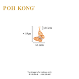 POH KONG 750/18K Rose and White Gold With Diamond Butterfly Pendant