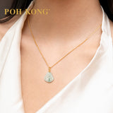 POH KONG 750/18K Yellow Gold Jade Laughing Buddha Pendant