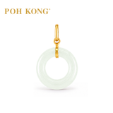 POH KONG 750/18K Yellow Gold Jade Donut Pendant