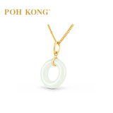 POH KONG 750/18K Yellow Gold Jade Donut Pendant