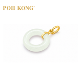 POH KONG 750/18K Yellow Gold Jade Donut Pendant
