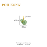 POH KONG 750/18K Yellow Gold Jade 3D Bottle Gourd Pendant