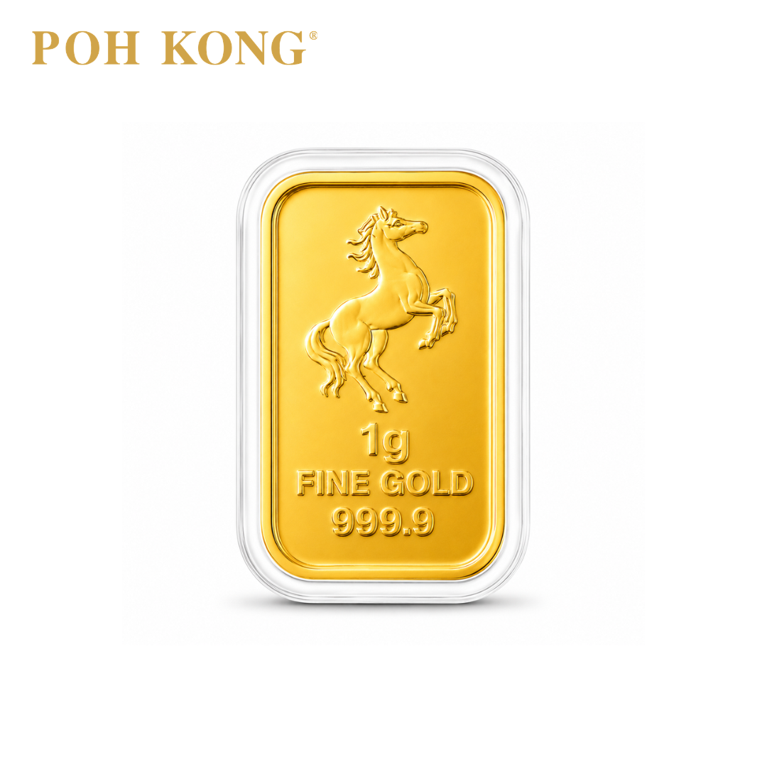 POH KONG 999.9/24K 50th Anniversary Stallion Surge Fine Gold Bar | Limited Edition ( 1G )