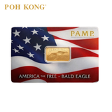 POH KONG 999.9 PAMP Suisse America the Free Bald Eagle Limited Edition Gold Bar (5G)