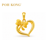 POH KONG 916/22K Yellow Gold Heart Shape With Ribbon Pendant