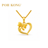 POH KONG 916/22K Yellow Gold Heart Shape With Ribbon Pendant